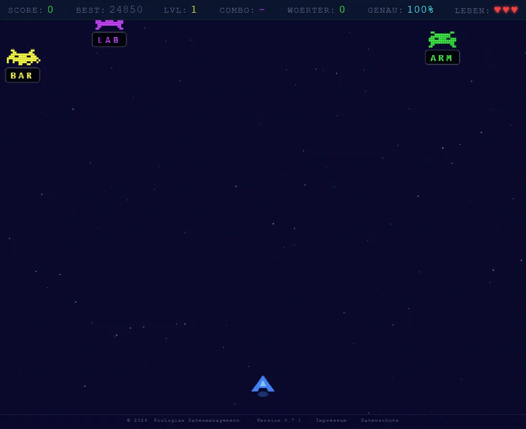 Gameplay nach 15 Sekunden mit mehreren Aliens